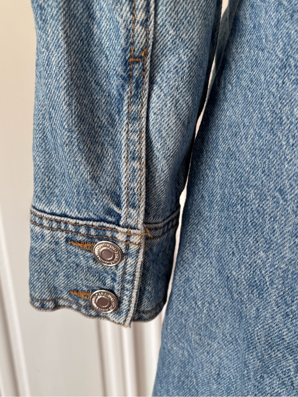 Zara Light Blue Denim Shirt Dress with Logo Tag sz S - Picture 5 of 13